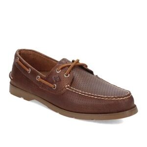 Sperry Perforated Brown Leather Boat Shoes